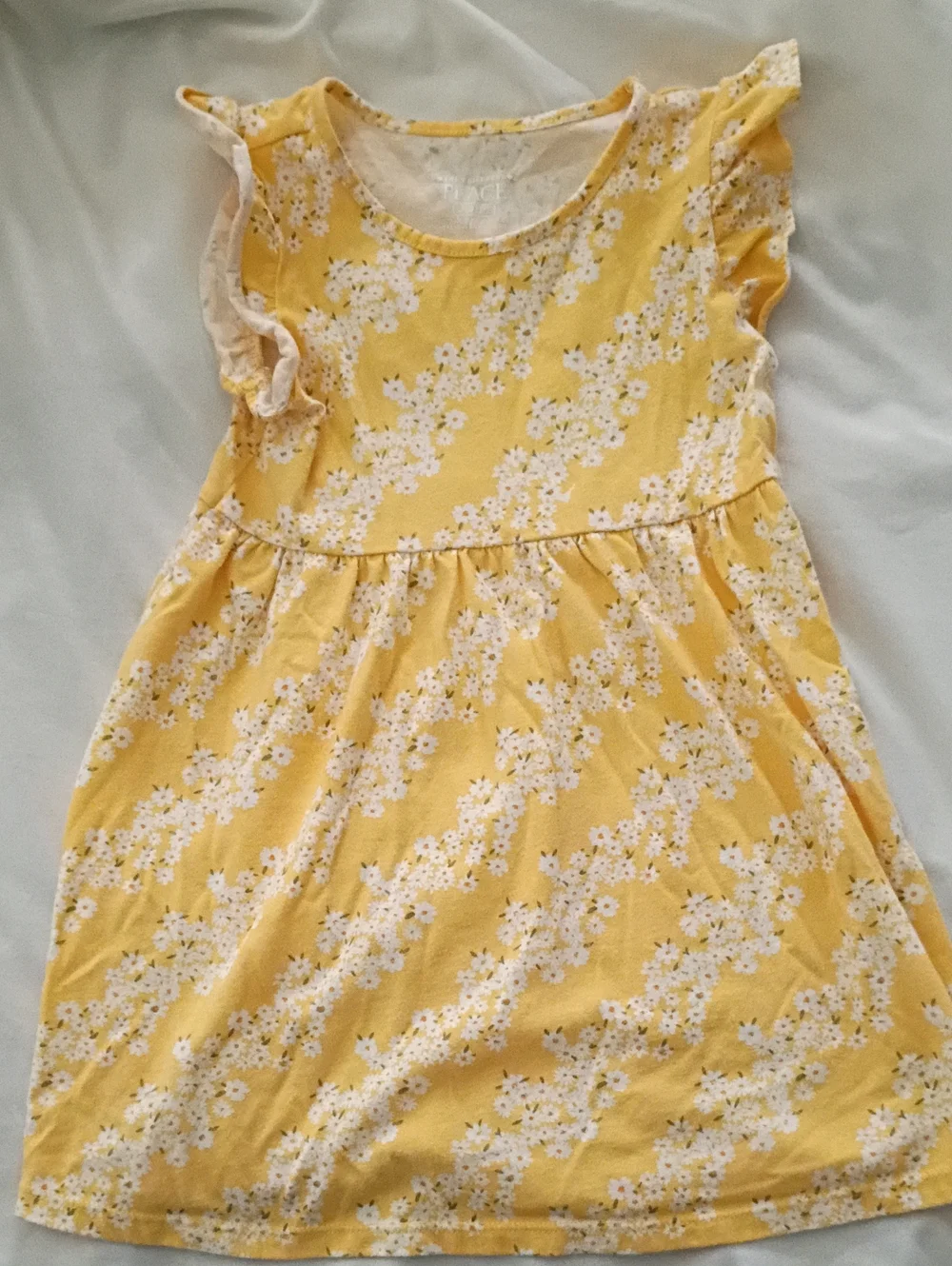 The Children's Place Yellow Floral Ruffle Sleeve Dress